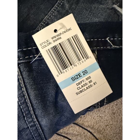 WallFlower Jeans Plus Size 20 Luscious Curvy Skinny Dark Wash Distressed NWT - Picture 6 of 11